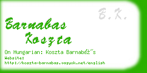 barnabas koszta business card